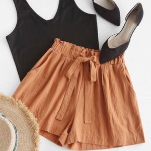 Paper Bag Shorts Two Piece Set